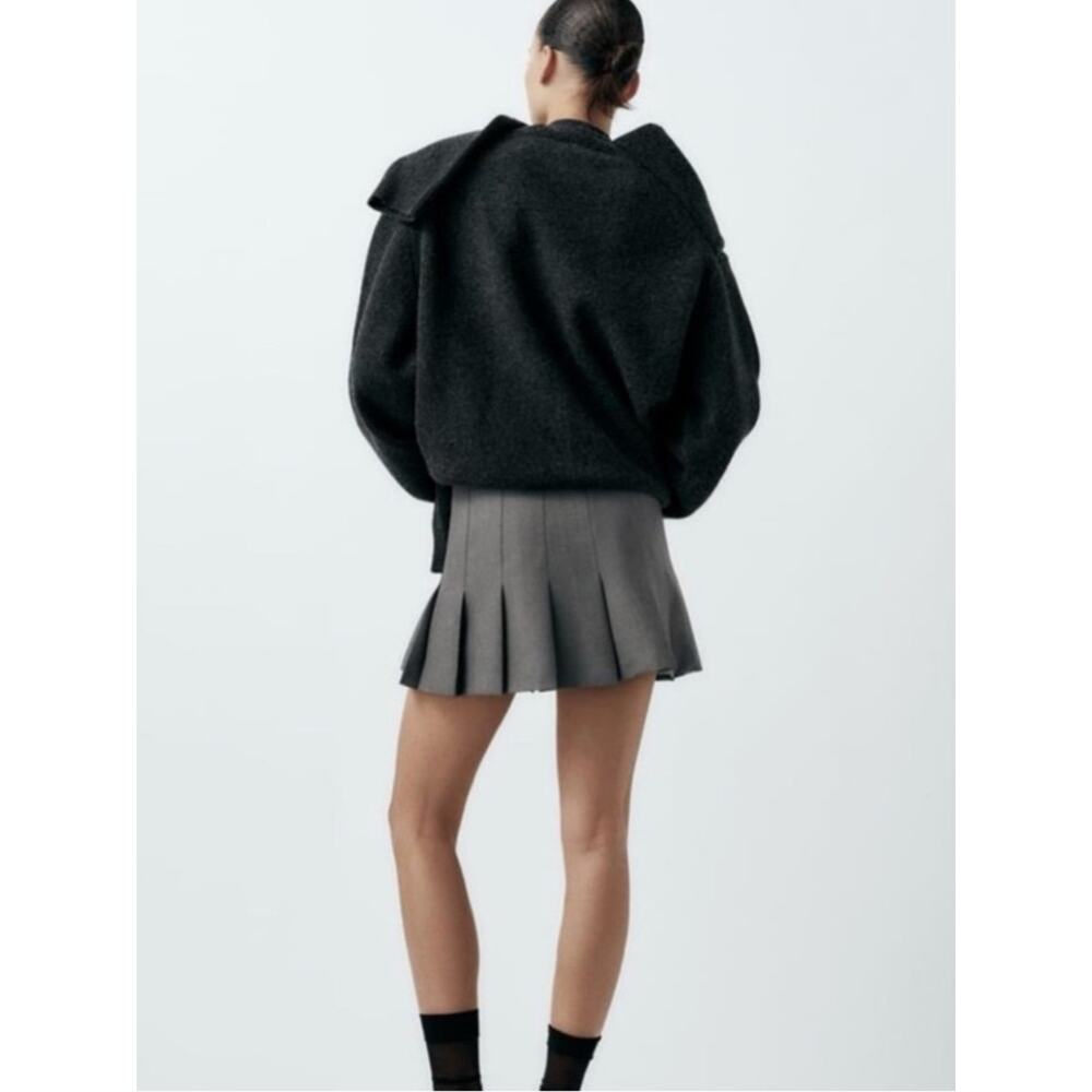 Zara Gray Box Pleat Mini Skirt - Picture 6 of 7